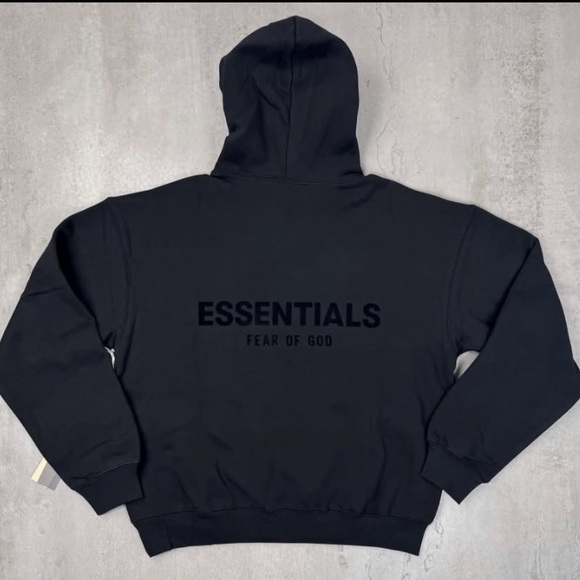 Essentials Black "Stretch" Hoodie - Picture 2 of 5